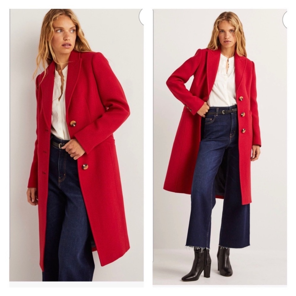 BODEN RED WOOL BLEND COAT | sz US 14 | LIKE NEW